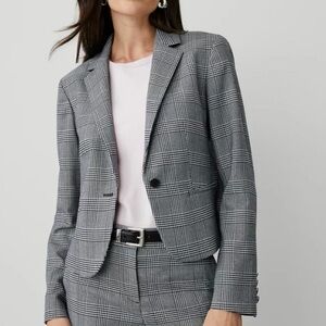 Ann Taylor Black and White Plaid two piece Pantsuit